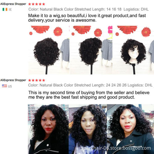 SPARK Brazilian Bouncy Curly Human Hair Bundles 1B/4/30 Ombre Medium Ratio Remy Human Hair Extensions Curly Hair Weave Bundles